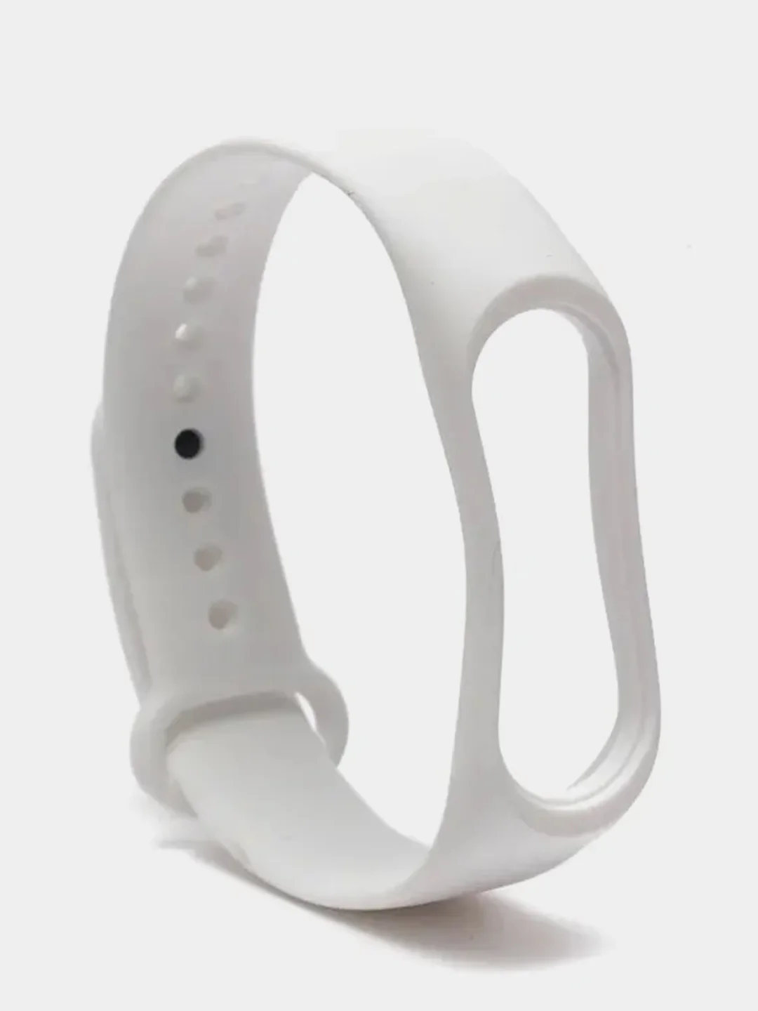 Белый ремешок силиконовый для фитнес браслета Xiaomi Mi Band 3, Mi Band 4 (Ми Банд 3, Ми Банд 4)