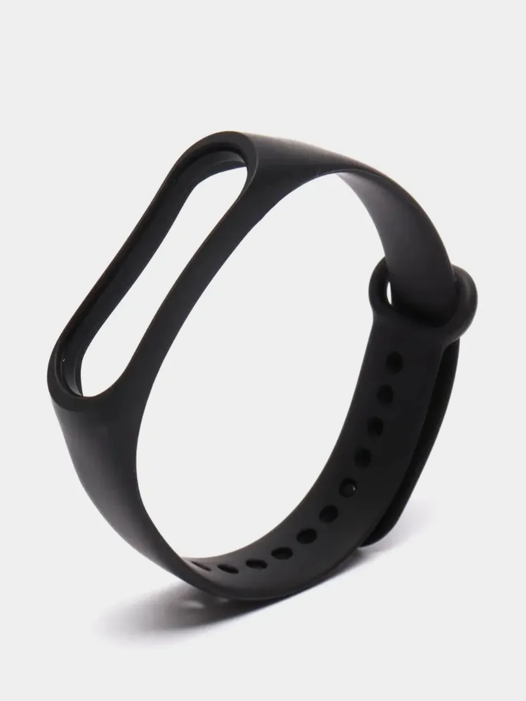 Черный ремешок силиконовый для фитнес браслета Xiaomi Mi Band 3, Mi Band 4 (Ми Банд 3, Ми Банд 4)