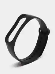 Черный ремешок силиконовый для фитнес браслета Xiaomi Mi Band 3, Mi Band 4 (Ми Банд 3, Ми Банд 4)