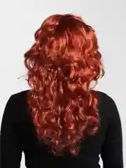Коралловый парик с челкой, длинные волосы, маскарадный, для косплея