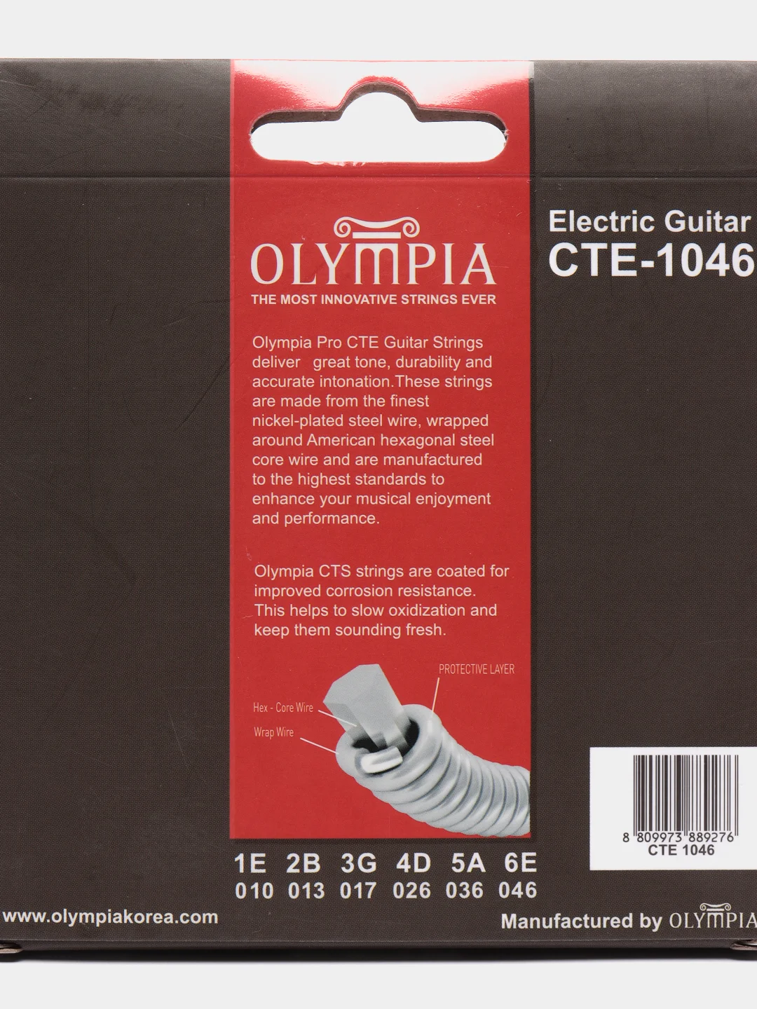Струны для электрогитары Olympia CTE, с устойчивостью к коррозии
