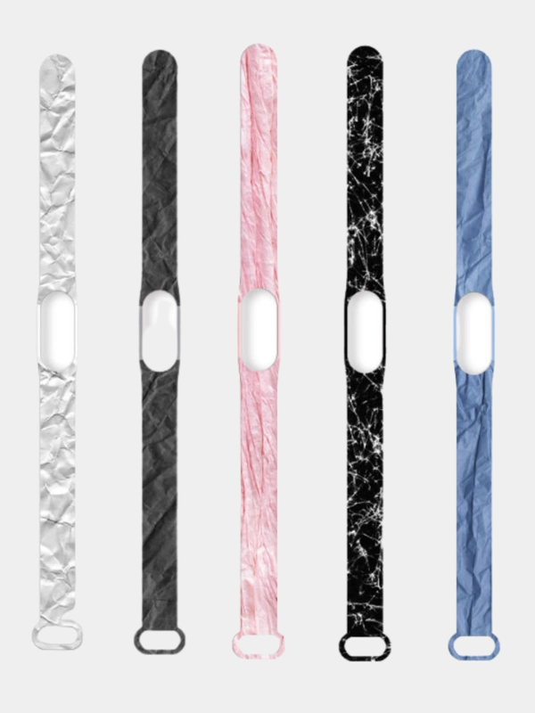 Ремешок для Xiaomi Mi Band 3 4 5 6 7 силиконовый мраморный фитнес браслет