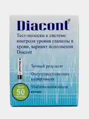 Тест-полоски к системе контроля уровня глюкозы в крови Diacont