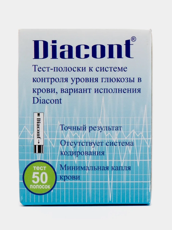 Тест-полоски к системе контроля уровня глюкозы в крови Diacont