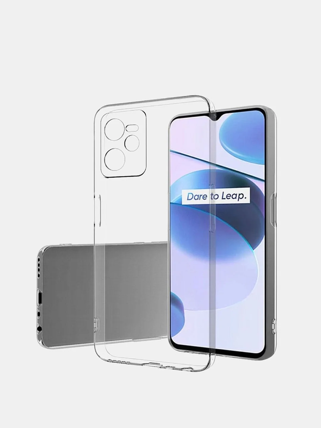 Серый меланж чехол для Realme C35 (Реалми С35), прозрачный