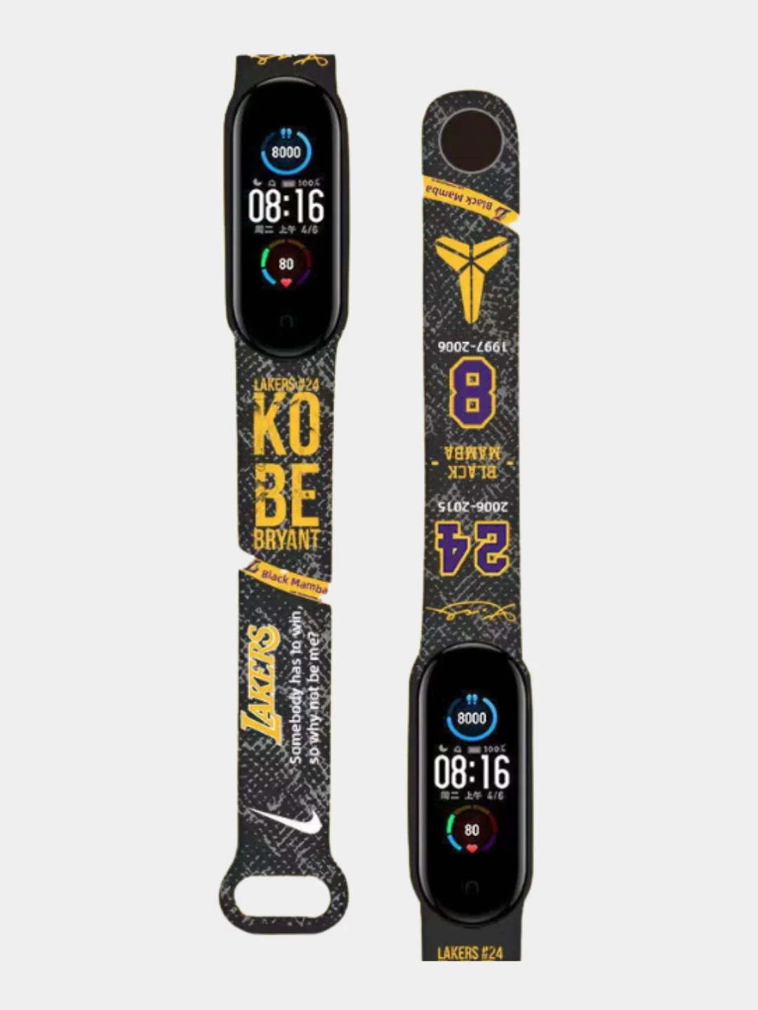 Бронзовый силиконовый ремешок с принтом для Xiaomi Mi Band 7 / 3 / 4 / 5 / 6
