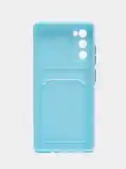 Голубой чехол с карманом для карт Samsung Galaxy S20 S21 FE Plus Ultra S22