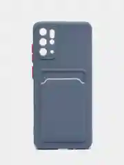 Синий меланж чехол с карманом для карт Samsung Galaxy S20 S21 FE Plus Ultra S22