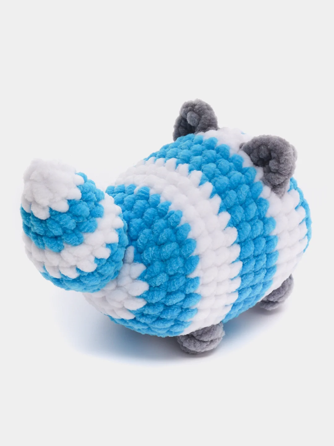 Синий плюшевая мягкая игрушка "Кот-колобок"