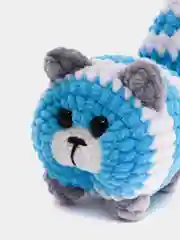 Синий плюшевая мягкая игрушка "Кот-колобок"