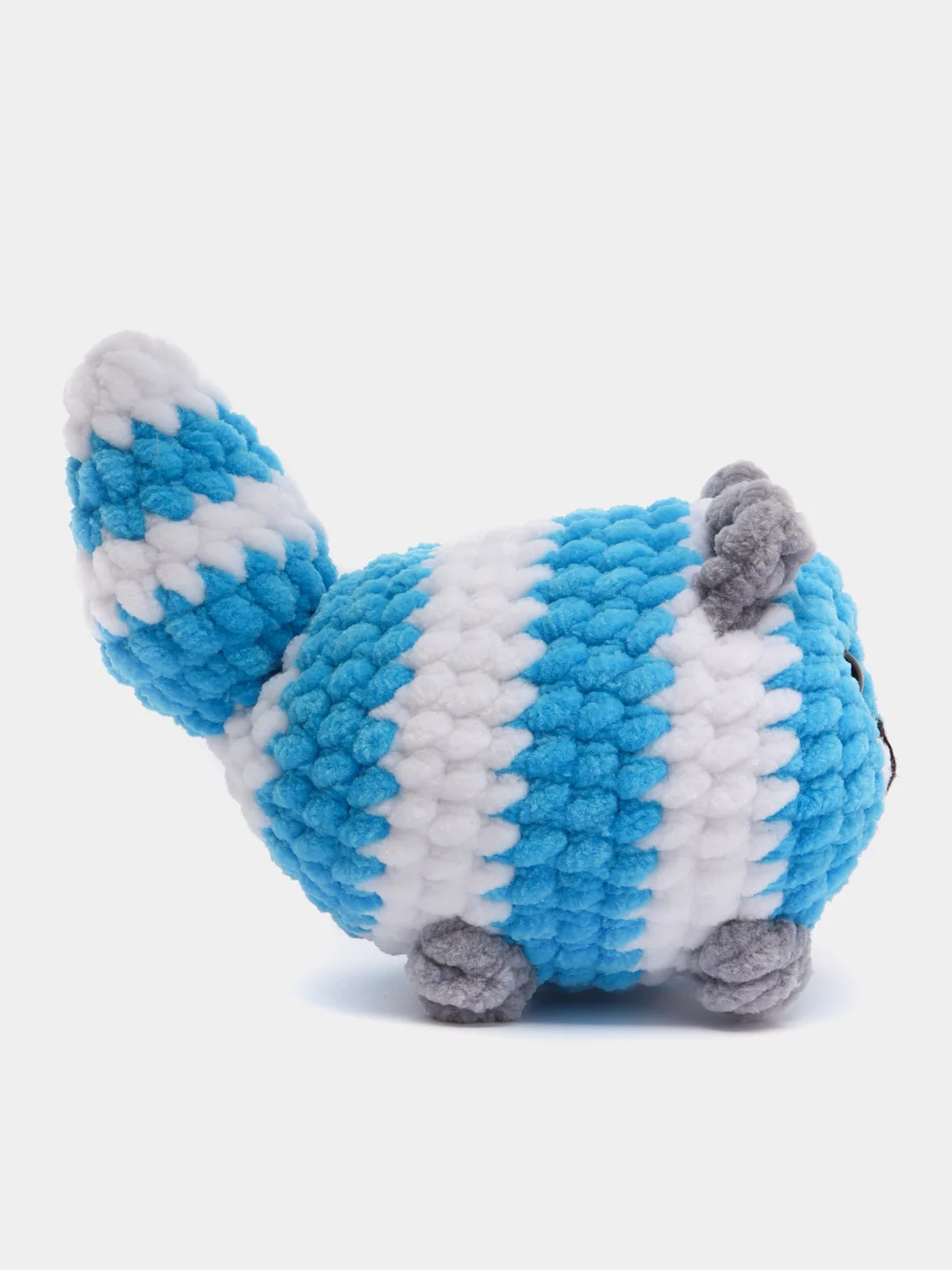 Синий плюшевая мягкая игрушка "Кот-колобок"
