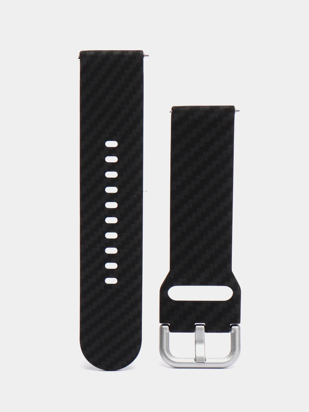 Черный ремешок для Xiaomi Samsung Honor Amazfit Pace Magic 20 / 22 мм силиконовый карбон