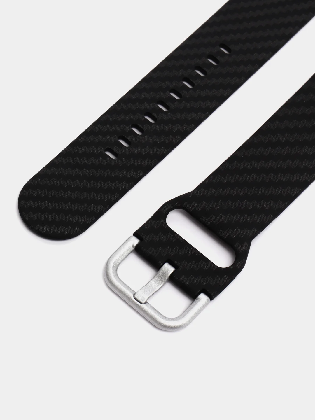 Черный ремешок для Xiaomi Samsung Honor Amazfit Pace Magic 20 / 22 мм силиконовый карбон