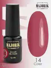Пастельно-коралловый гель-лак, гель лак для ногтей Majorik Coler 14, 8гр