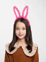 Розовый ободок светящийся, с ушками, меховой