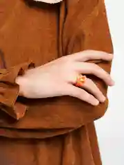 Оранжевый кольцо детское "Корона"