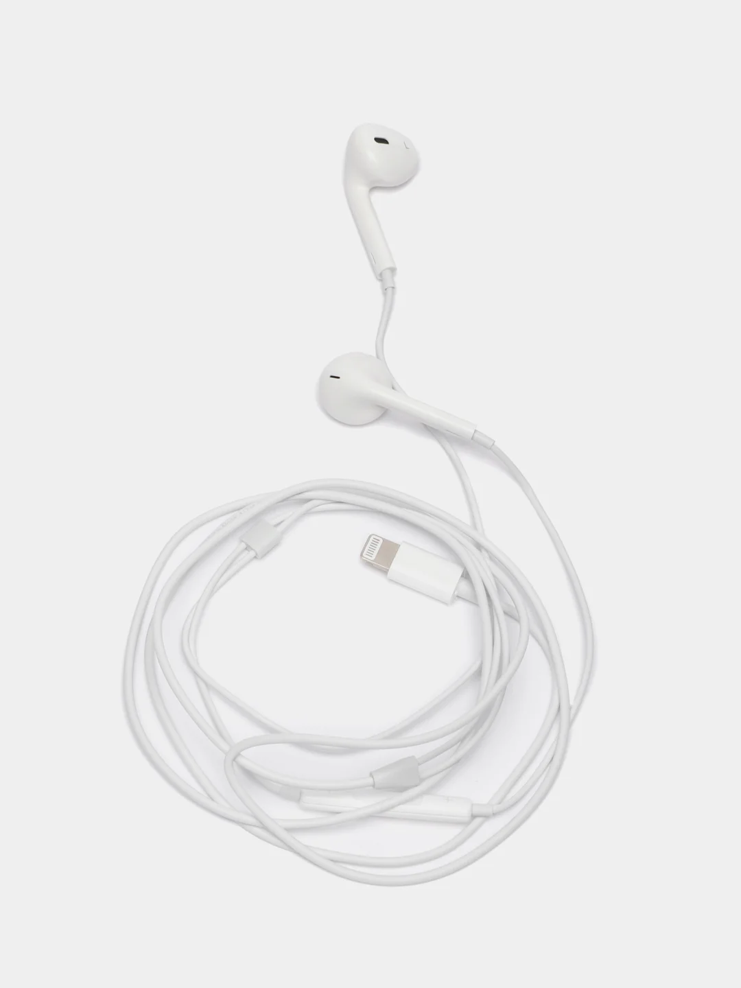 Белый наушники проводные Lightning для iPhone 7-14 с микрофоном ( Без Bluetooth)