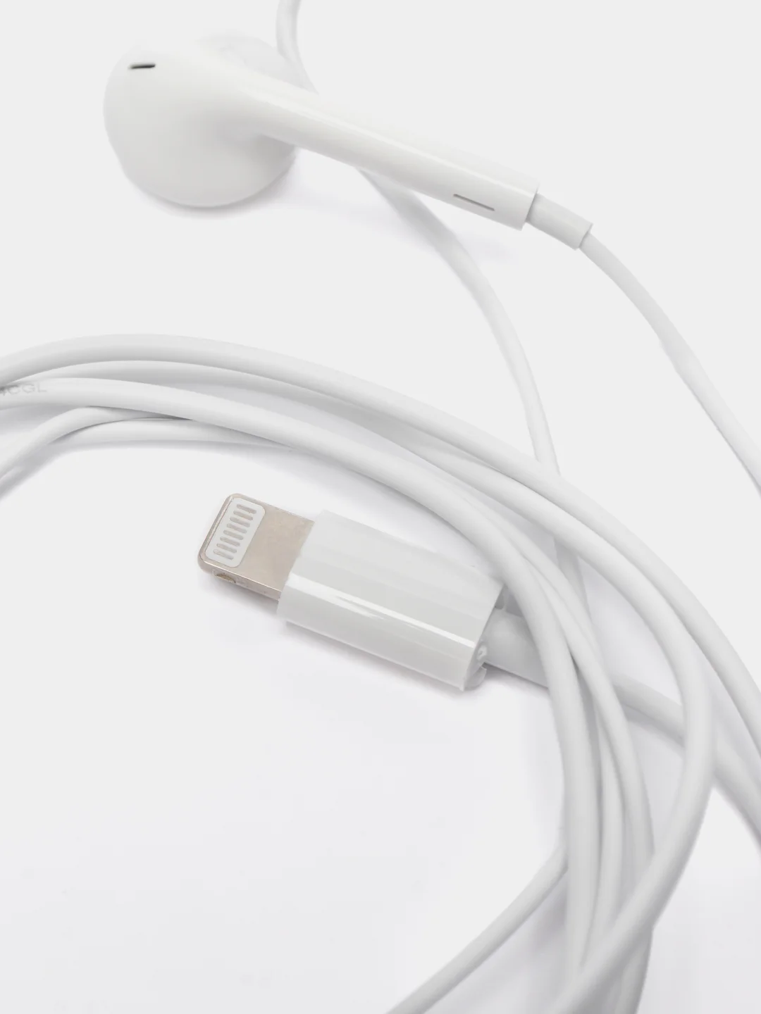 Белый наушники проводные Lightning для iPhone 7-14 с микрофоном ( Без Bluetooth)