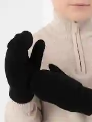 Черный варежки зимние двухслойные.Варежки черные