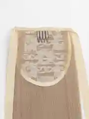 Оливковый накладные волосы, хвост прямой на ленте