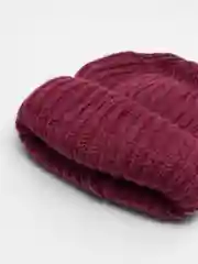 Багровый шапка женская вязаная "Асоль", с отворотом