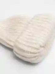 Молочный шапка женская вязаная "Асоль", с отворотом
