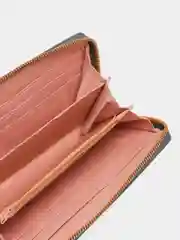 Серый кошелек женский,  на молнии, с ремешком