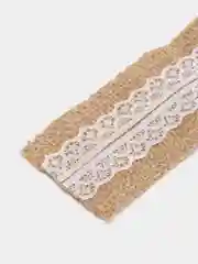 Белый лента из джута, с кружевом, 2 метра