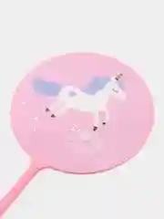 Розовый ручка шариковая + веер с единорогами