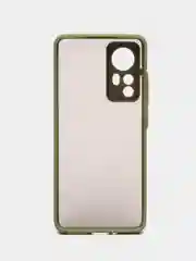 Лесной зеленый чехол пластиковый Xiaomi 12, 12X, 12S  Сяоми 12 / 12Х / 12С матовый, с цветными кнопками