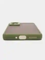 Лесной зеленый чехол пластиковый Xiaomi 12, 12X, 12S  Сяоми 12 / 12Х / 12С матовый, с цветными кнопками