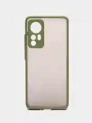 Лесной зеленый чехол пластиковый Xiaomi 12, 12X, 12S  Сяоми 12 / 12Х / 12С матовый, с цветными кнопками