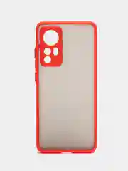 Красный чехол пластиковый Xiaomi 12, 12X, 12S  Сяоми 12 / 12Х / 12С матовый, с цветными кнопками