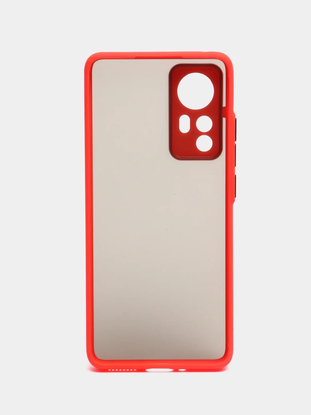 Красный чехол пластиковый Xiaomi 12, 12X, 12S Сяоми 12 / 12Х / 12С матовый, с цветными кнопками