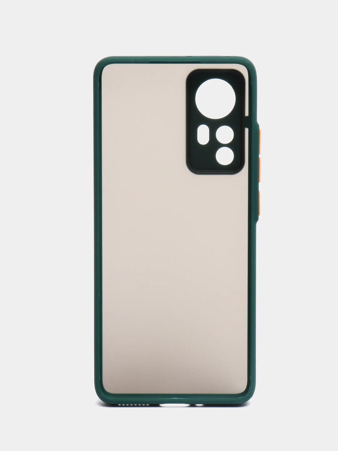 Зеленый чехол пластиковый Xiaomi 12, 12X, 12S Сяоми 12 / 12Х / 12С матовый, с цветными кнопками
