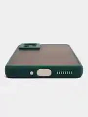 Зеленый чехол пластиковый Xiaomi 12, 12X, 12S  Сяоми 12 / 12Х / 12С матовый, с цветными кнопками