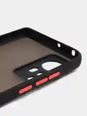 Черный чехол пластиковый Xiaomi 12, 12X, 12S  Сяоми 12 / 12Х / 12С матовый, с цветными кнопками
