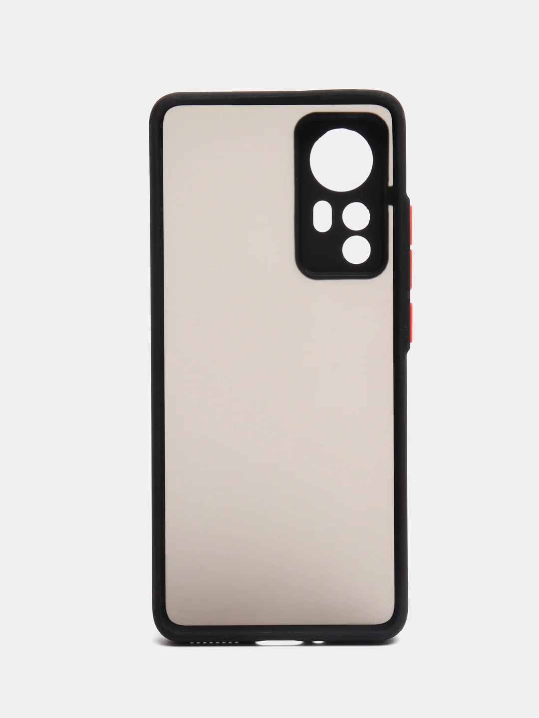 Черный чехол пластиковый Xiaomi 12, 12X, 12S Сяоми 12 / 12Х / 12С матовый, с цветными кнопками