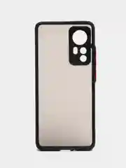 Черный чехол пластиковый Xiaomi 12, 12X, 12S  Сяоми 12 / 12Х / 12С матовый, с цветными кнопками