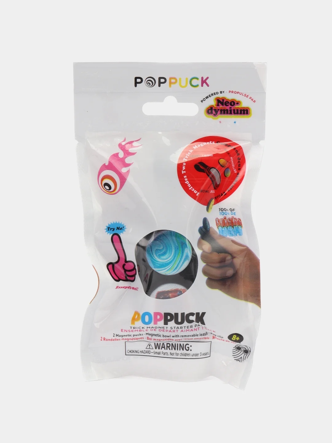 Черный игрушка антистресс Pop Puck (поп пак), магнитный брелок, шайбы, подарок