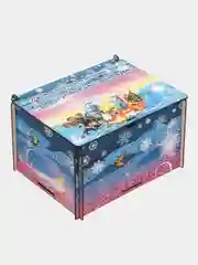 Коробка новогодняя с пожеланием, цветная деревянная (для подарков)