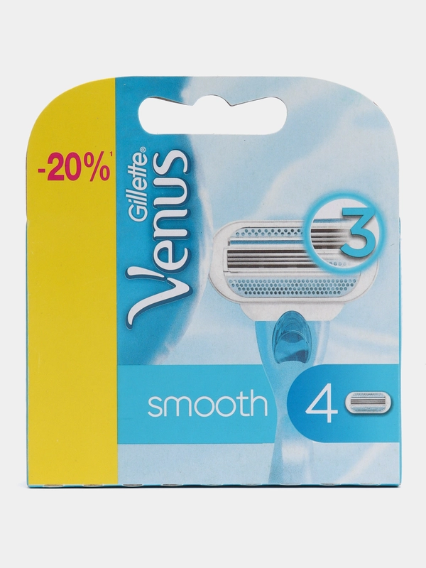 Сменные кассеты Venus Smooth для бритья, 4 штуки Сменные кассеты для женской бритвы