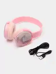 Розовый детские беспроводные наушники "Единорог" WIRELESS ВТ002 unicorn