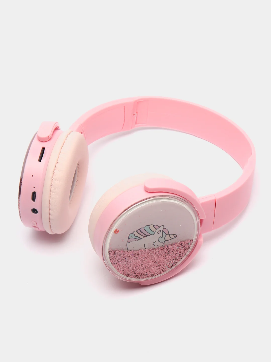 Розовый детские беспроводные наушники "Единорог" WIRELESS ВТ002 unicorn