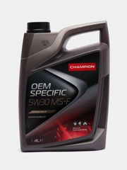 Автомобильное синтетическое моторное масло Champion Oem Specific 5W30 MS-F, 4 л, Бельгия