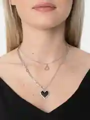 Цепочка двойная "Сердце", в стиле аниме