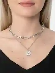 Серебряный цепочка на шею, женская