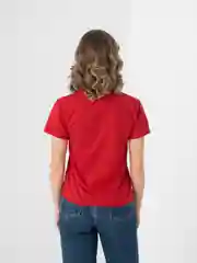 Красный футболка женская