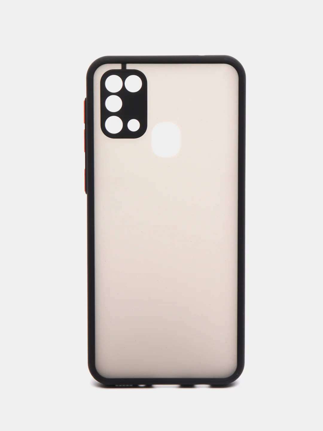 Черный чехол пластиковый Samsung Galaxy M31 (Самсунг Галакси М31), матовый, с цветными кнопками