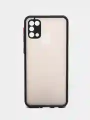 Черный чехол пластиковый Samsung Galaxy M31 (Самсунг Галакси М31), матовый, с цветными кнопками